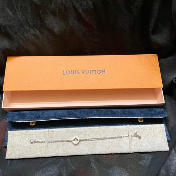 LOUIS VUITTON EMPREINTE DOUBLE CHAIN BRACELET - Solid 18K White Gold - Picture 6 of 8